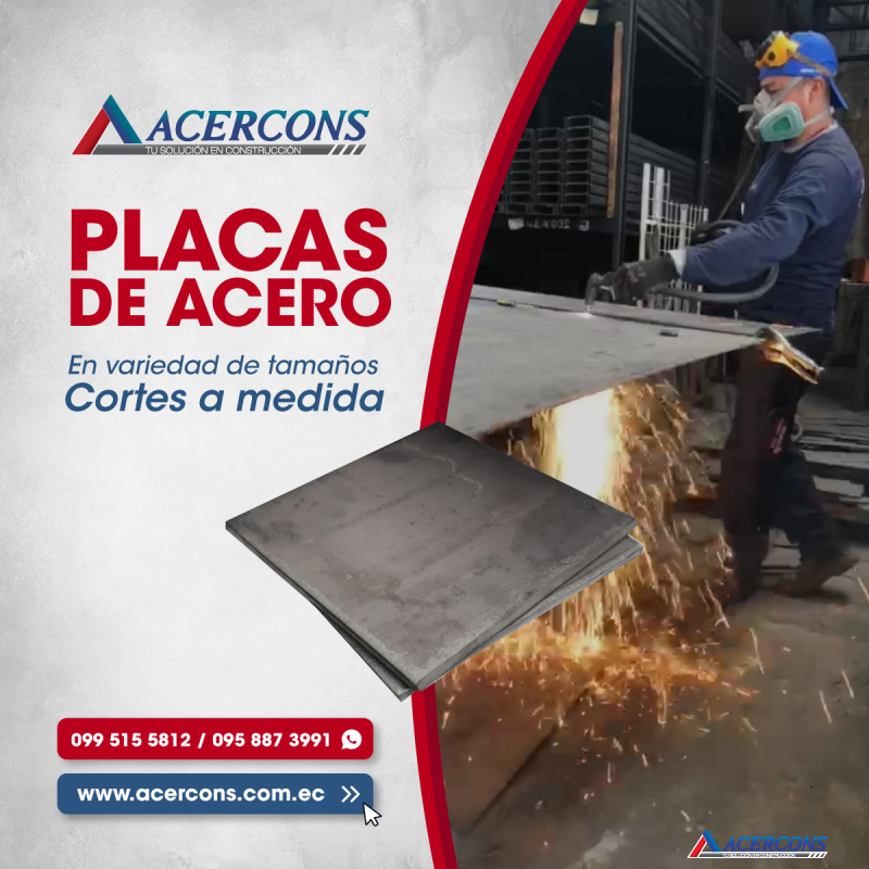 acercons PLACA  1.465 X 250 X 3MM